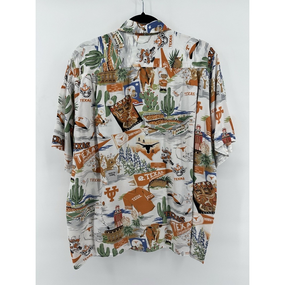 Reyn Spooner Vintage Texas Longhorns Champions Football Hawaiian Shirt Rayon XL - Picture 2 of 6